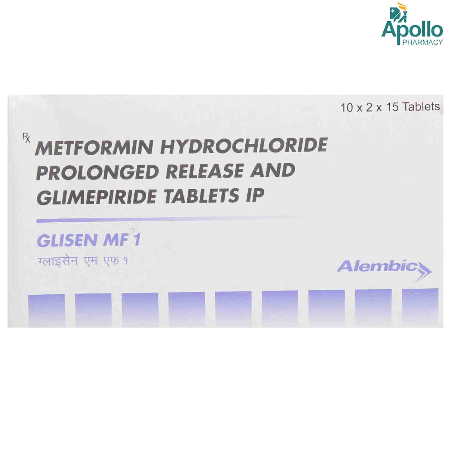 Glisen MF 1 Tablet 15's, Pack of 15 TabletS Glisen MF 1 Tablet 15's, Pack of 15 TabletS