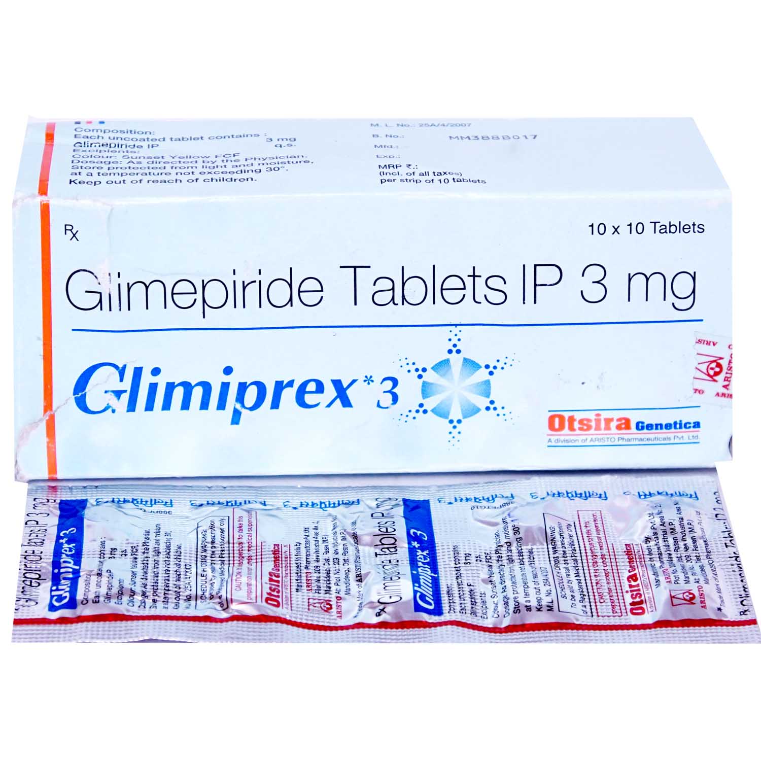 Glimiprex 3 Tablet 10's, Pack of 10 TabletS Glimiprex 3 Tablet 10's, Pack of 10 TabletS