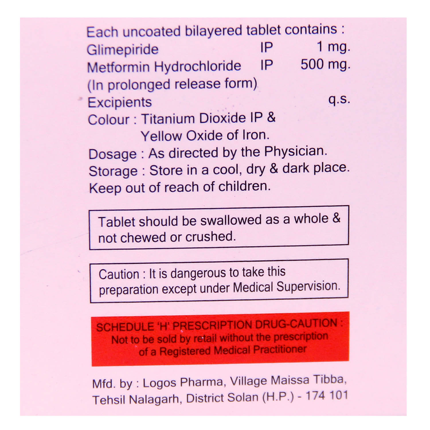 Glimfirst M1 Tablet 10's, Pack of 10 TABLETS Glimfirst M1 Tablet 10's, Pack of 10 TABLETS