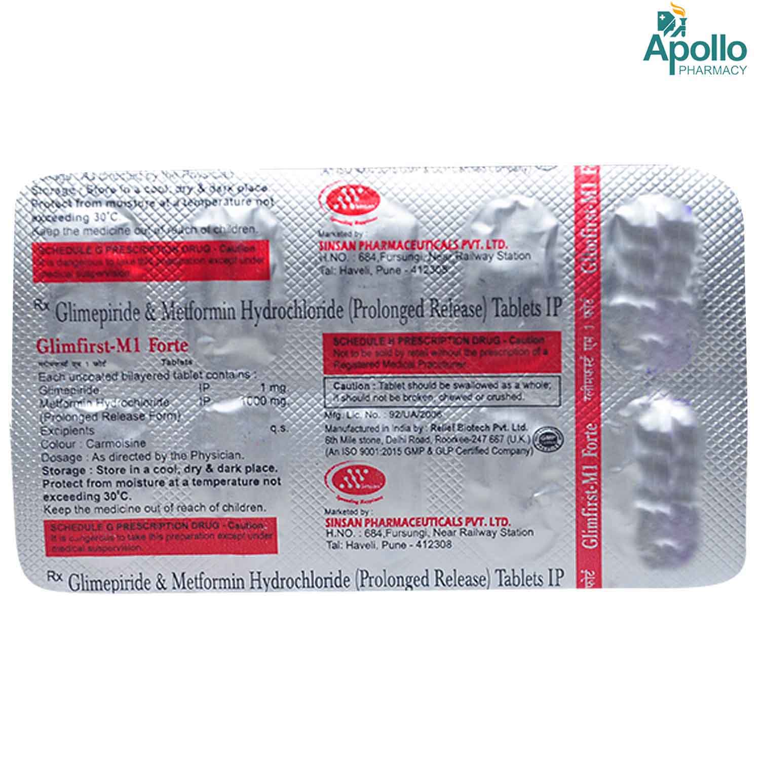 Glimfirst M1 Forte Tablet 10's, Pack of 10 TABLETS Glimfirst M1 Forte Tablet 10's, Pack of 10 TABLETS