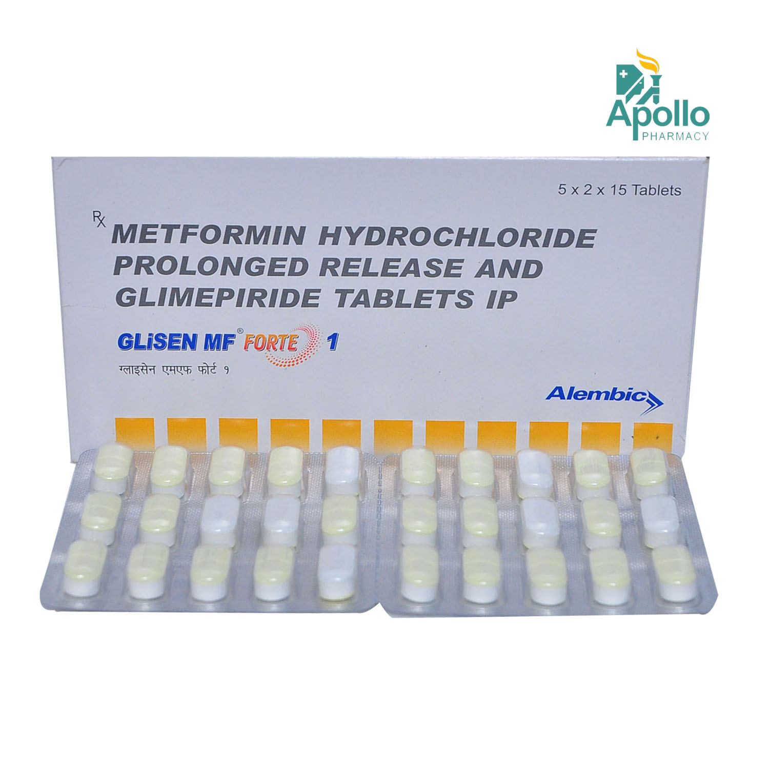 Glisen MF Forte 1 Tablet 15's, Pack of 15 TabletS Glisen MF Forte 1 Tablet 15's, Pack of 15 TabletS