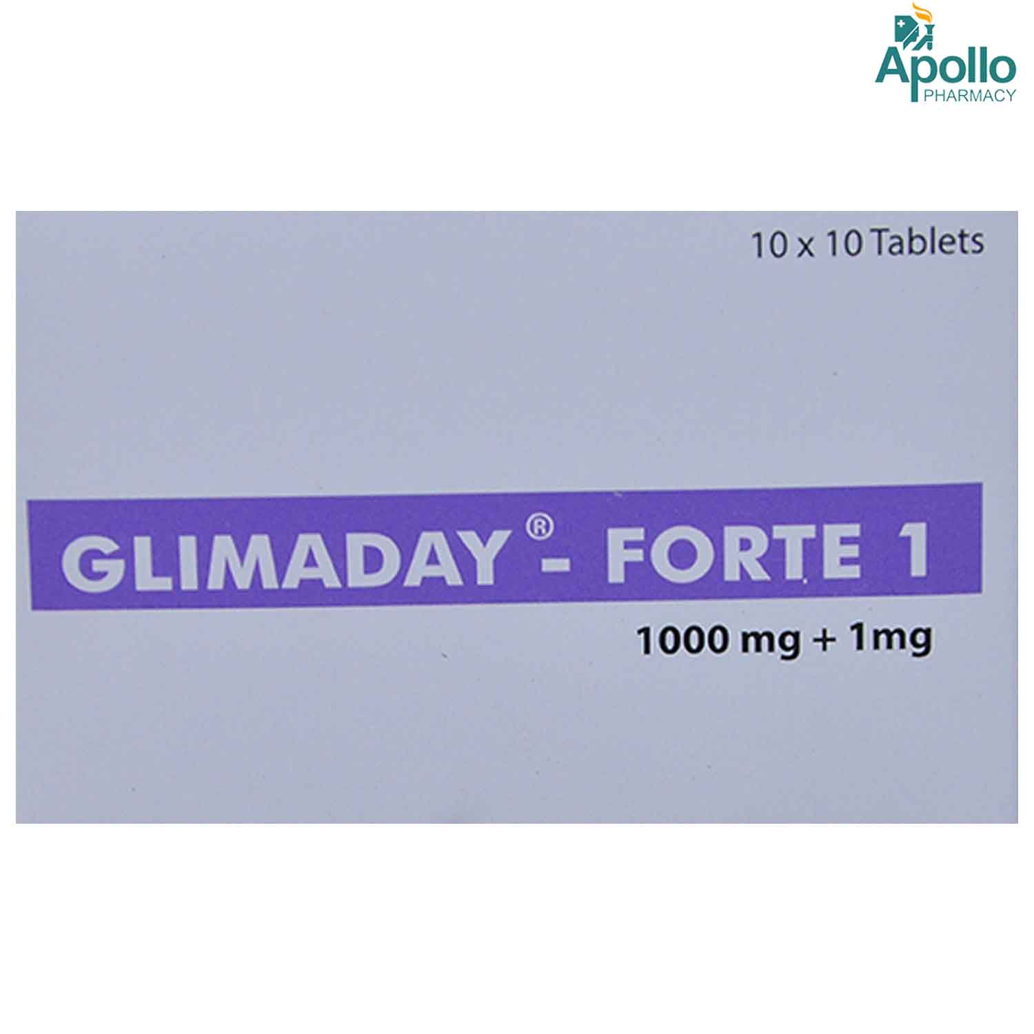 Glimaday Forte 1 mg Tablet 10's, Pack of 10 TabletS Glimaday Forte 1 mg Tablet 10's, Pack of 10 TabletS