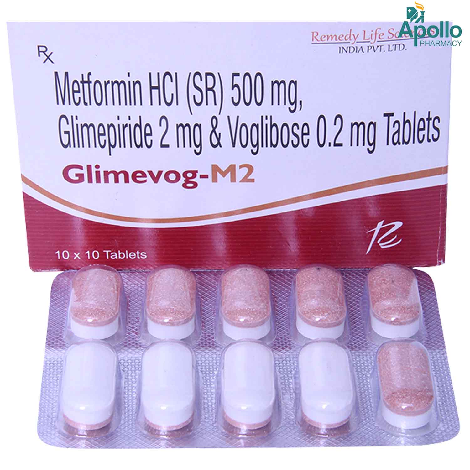 Glimevog M 2 Tablet 10's, Pack of 10 TABLETS Glimevog M 2 Tablet 10's, Pack of 10 TABLETS