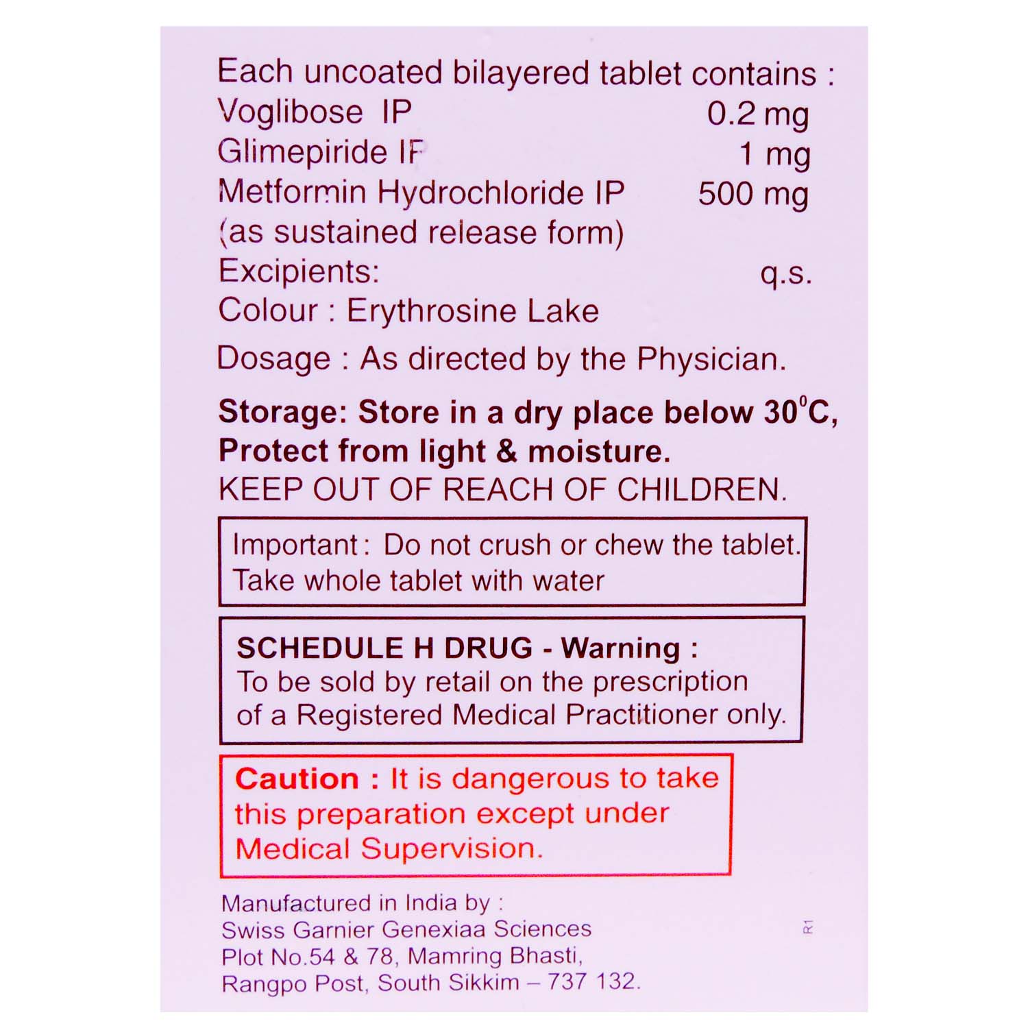 Gliminyle-MV1 Tablet 10's, Pack of 10 TABLETS Gliminyle-MV1 Tablet 10's, Pack of 10 TABLETS