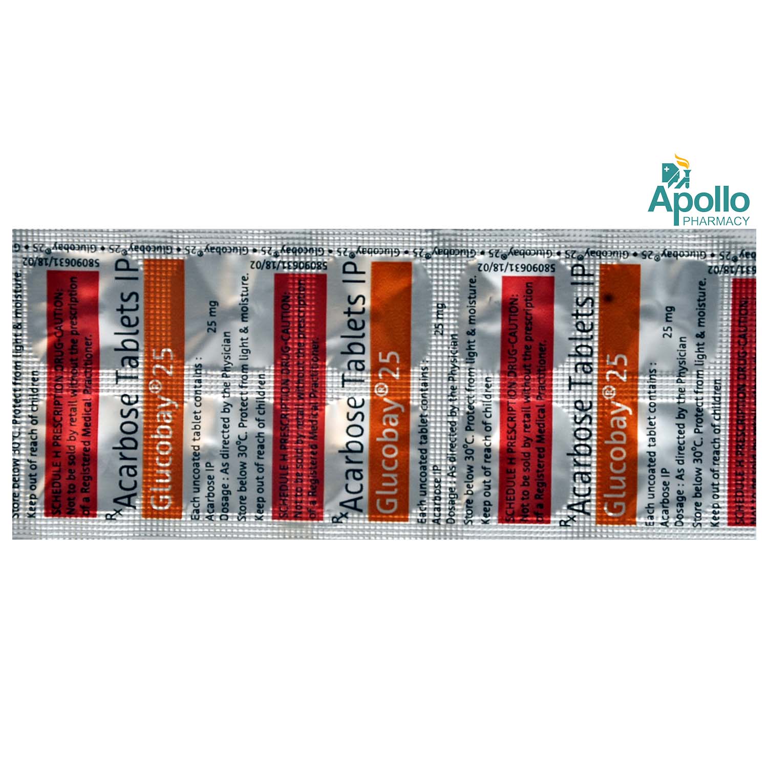 Glucobay 25 Tablet 10's, Pack of 10 TABLETS Glucobay 25 Tablet 10's, Pack of 10 TABLETS