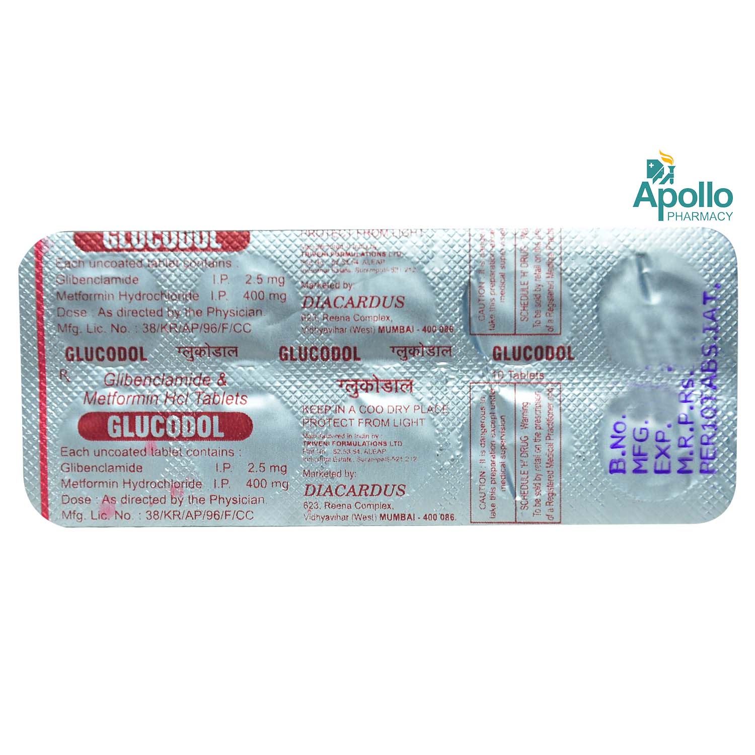 Glucodol Tablet 10's, Pack of 10 TABLETS Glucodol Tablet 10's, Pack of 10 TABLETS