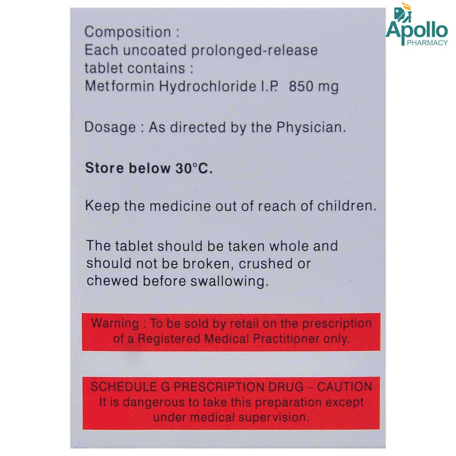 Gluconorm SR 850 Tablet 10's, Pack of 10 TABLETS Gluconorm SR 850 Tablet 10's, Pack of 10 TABLETS