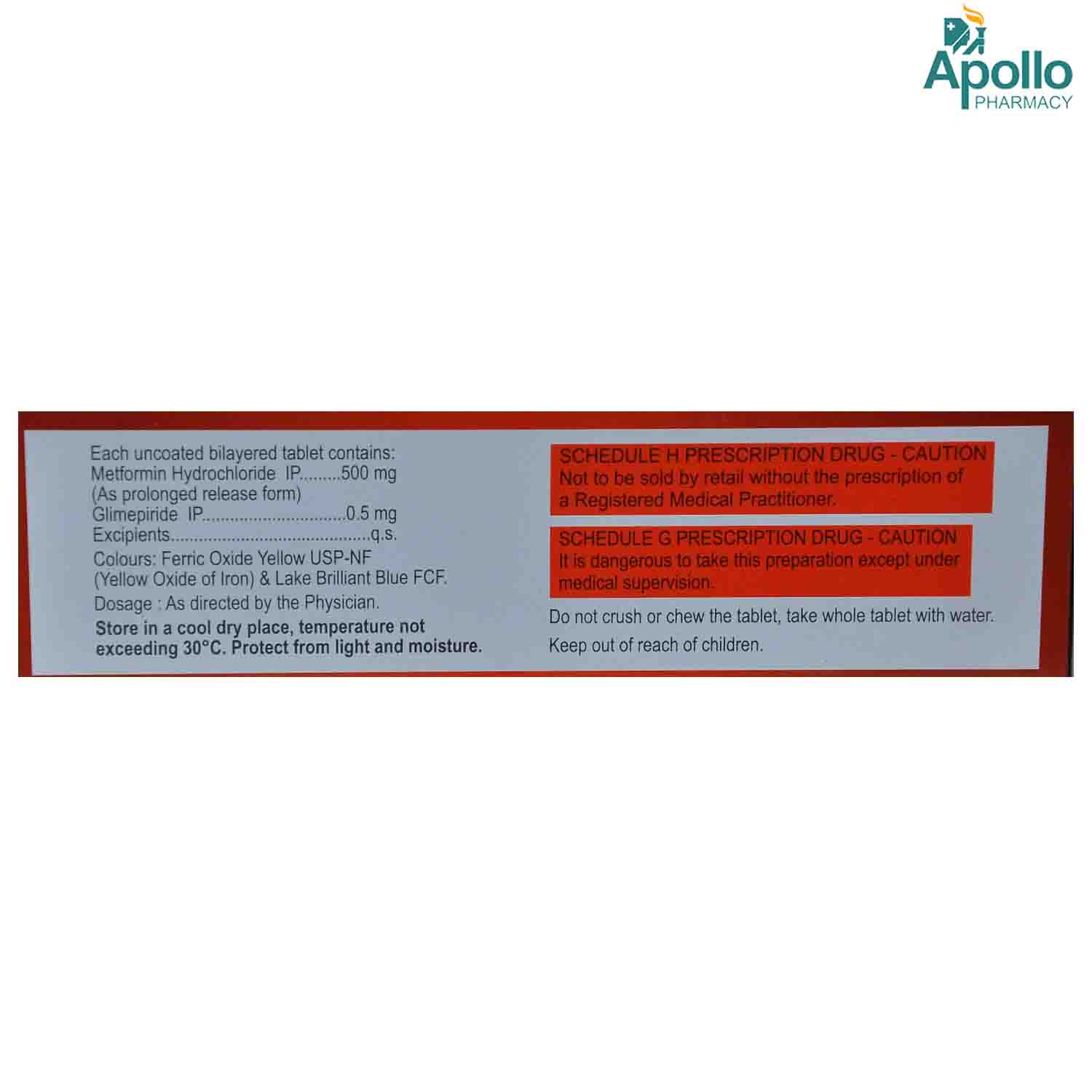 Glucoryl-M 0.5 Tablet 15's, Pack of 15 TABLETS Glucoryl-M 0.5 Tablet 15's, Pack of 15 TABLETS