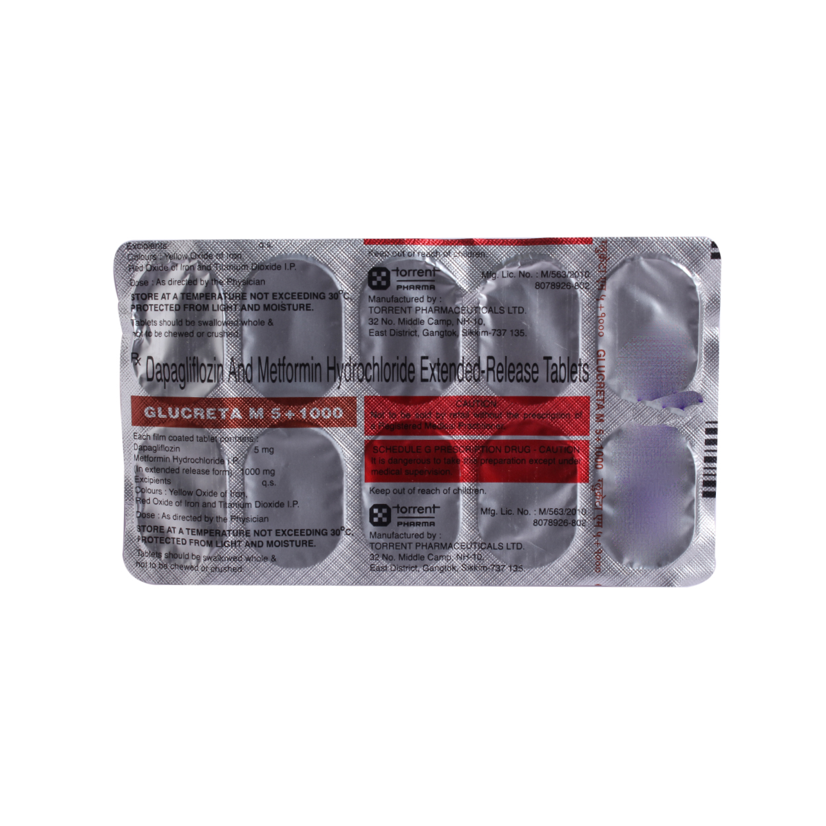 Glucreta M 5/1000mg Tablet 10's, Pack of 10 TABLETS Glucreta M 5/1000mg Tablet 10's, Pack of 10 TABLETS
