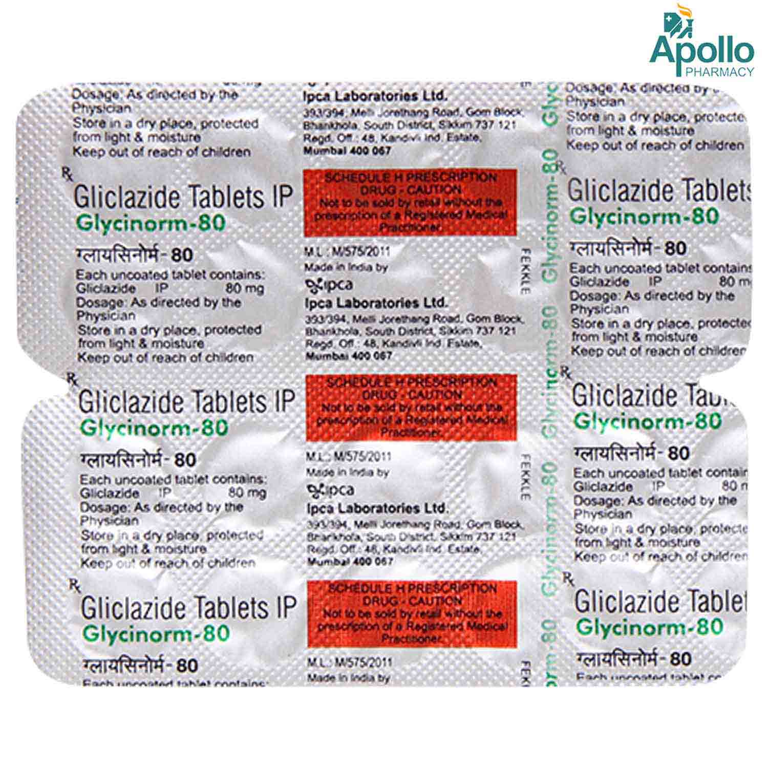 Glycinorm-80 Tablet 10's, Pack of 10 TABLETS Glycinorm-80 Tablet 10's, Pack of 10 TABLETS