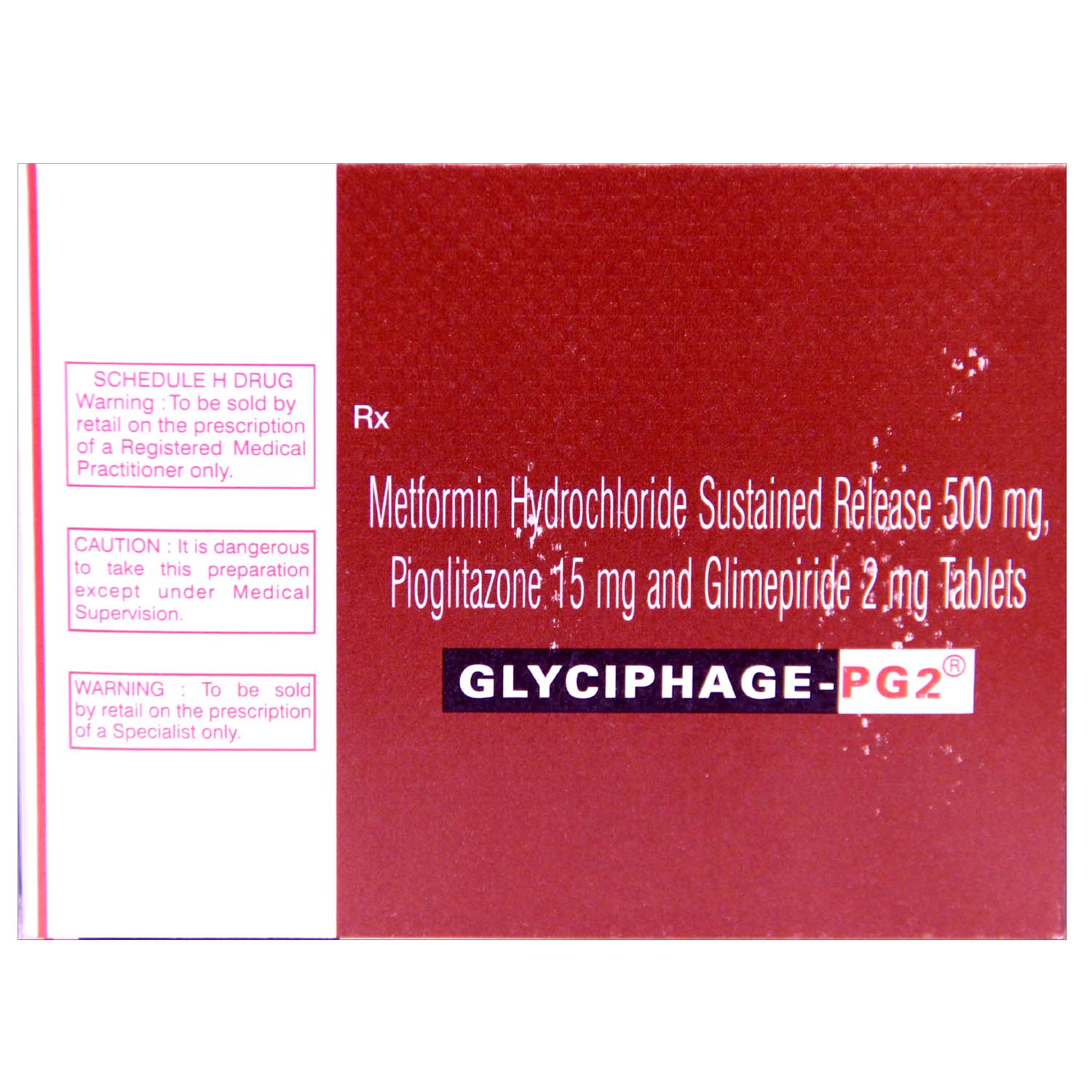 GLYCIPHAGE PG 2MG TABLET, Pack of 10 TABLETS GLYCIPHAGE PG 2MG TABLET, Pack of 10 TABLETS