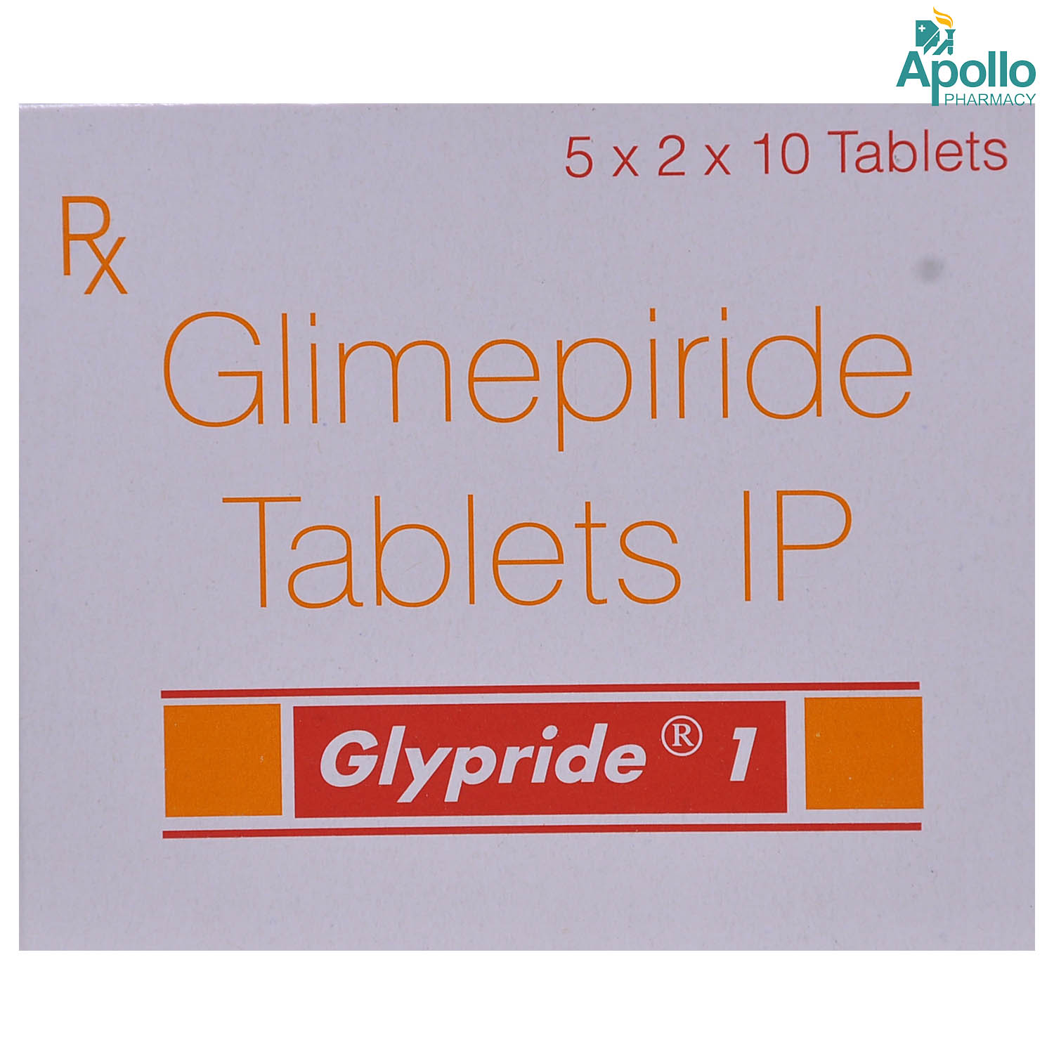 Glypride 1 Tablet 10's, Pack of 10 TABLETS Glypride 1 Tablet 10's, Pack of 10 TABLETS
