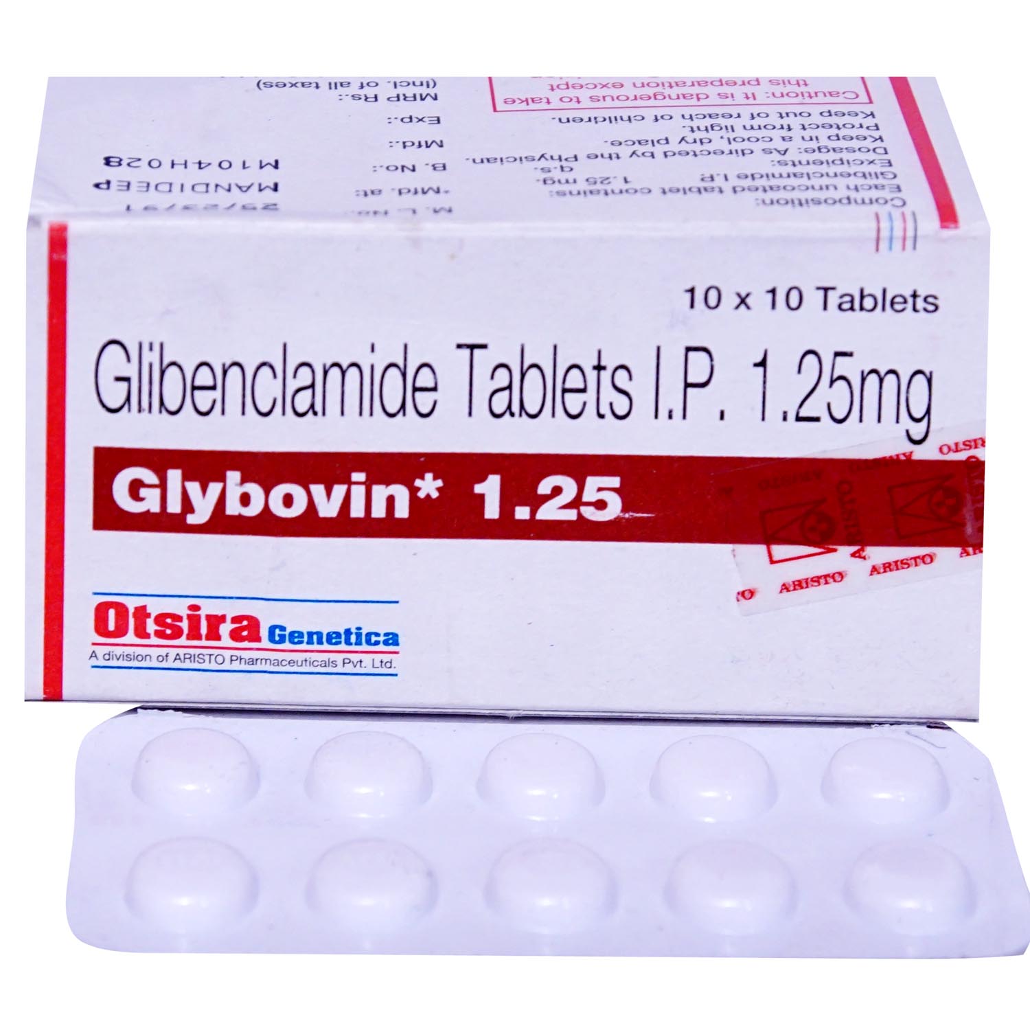 Glybovin 1.25 Tablet 10's, Pack of 10 TABLETS Glybovin 1.25 Tablet 10's, Pack of 10 TABLETS