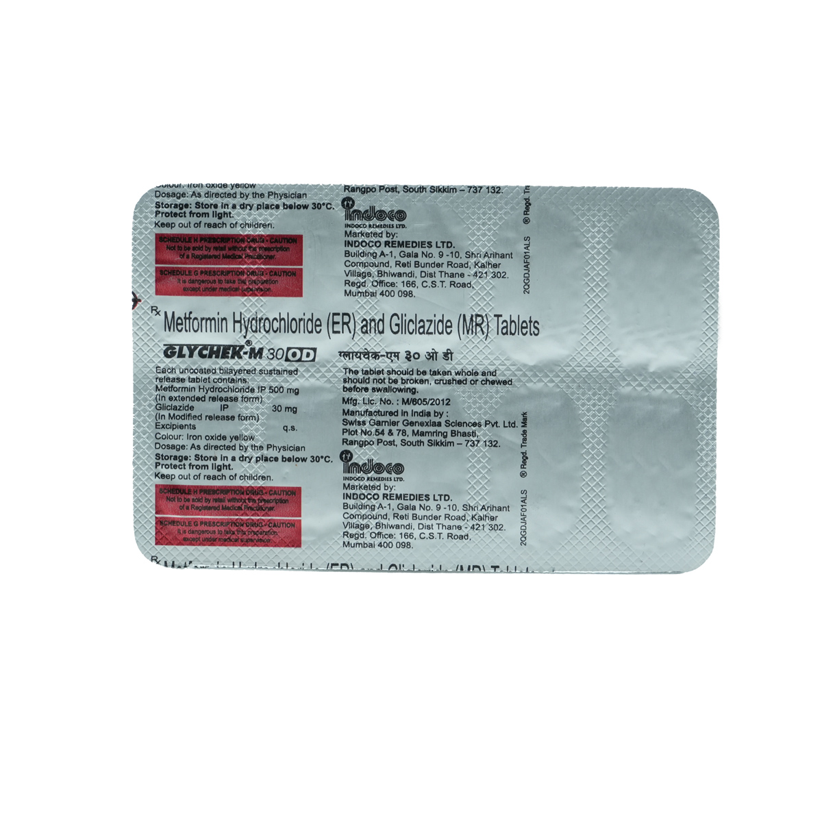 Glychek-M 30 Od Tablet 10s, Pack of 10 TabletS Glychek-M 30 Od Tablet 10s, Pack of 10 TabletS