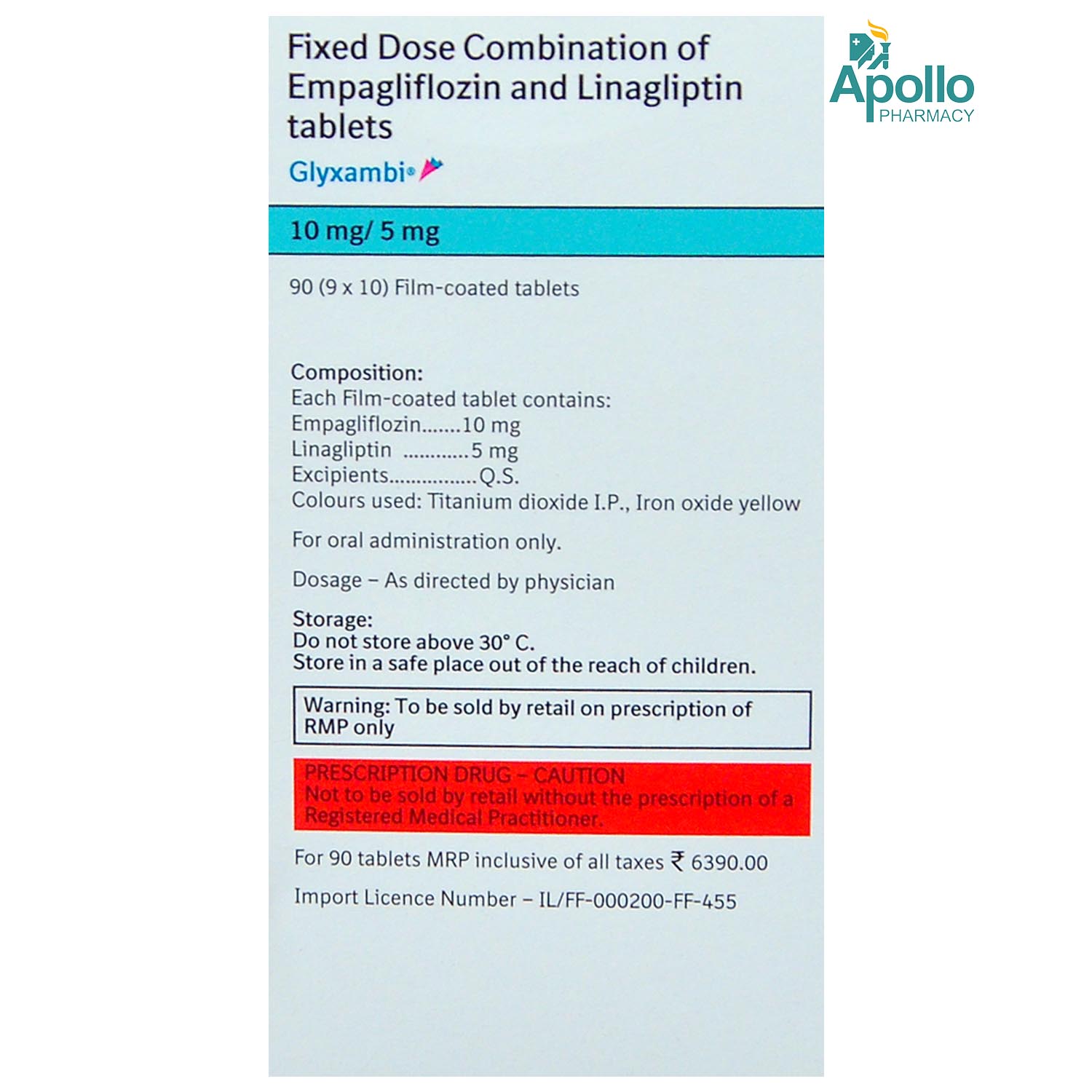 Glyxambi 10mg/5mg Tablet 10's, Pack of 10 TABLETS Glyxambi 10mg/5mg Tablet 10's, Pack of 10 TABLETS