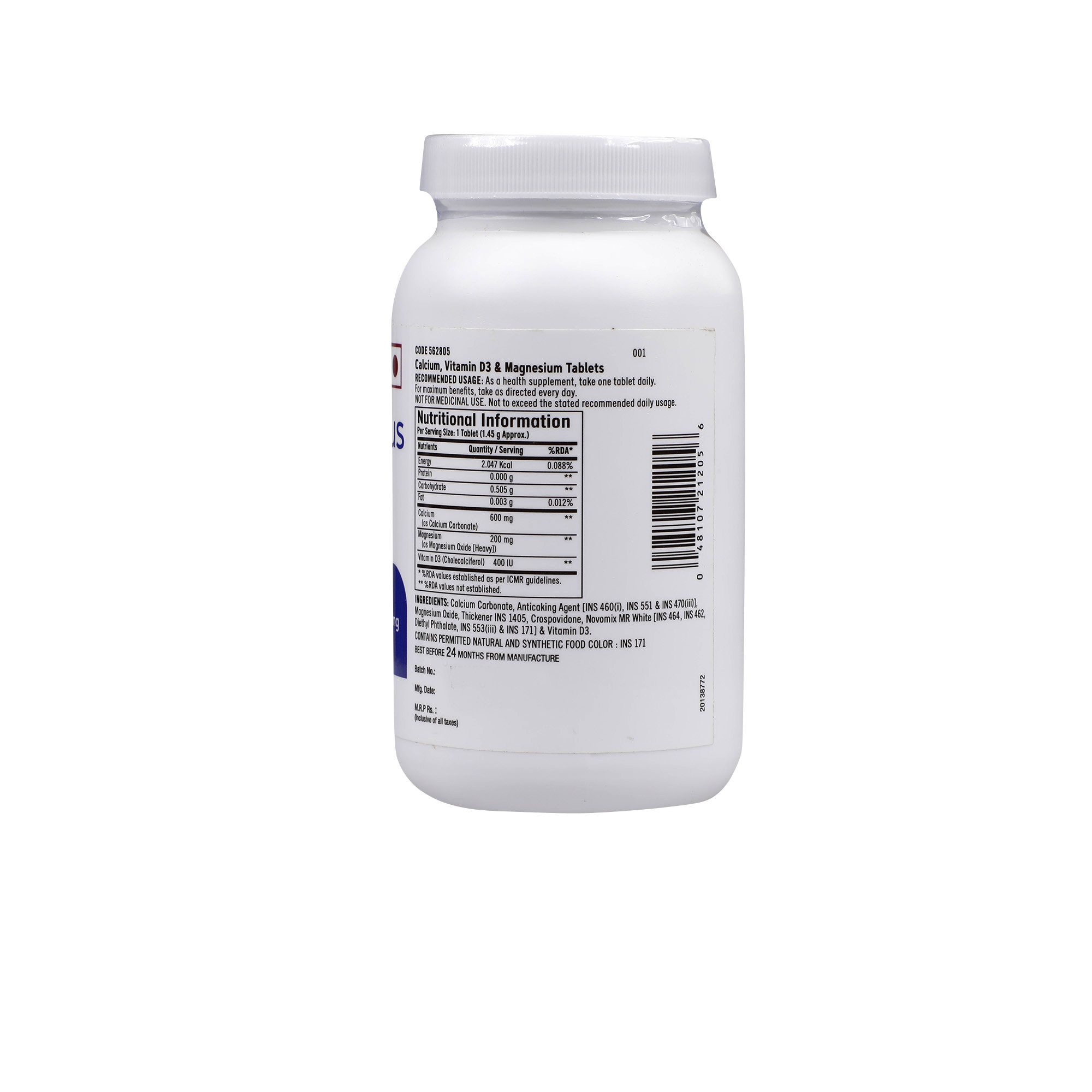 GNC Calcium Plus with Magnesium & Vitamin D3 600 mg, 180 Tablets Price