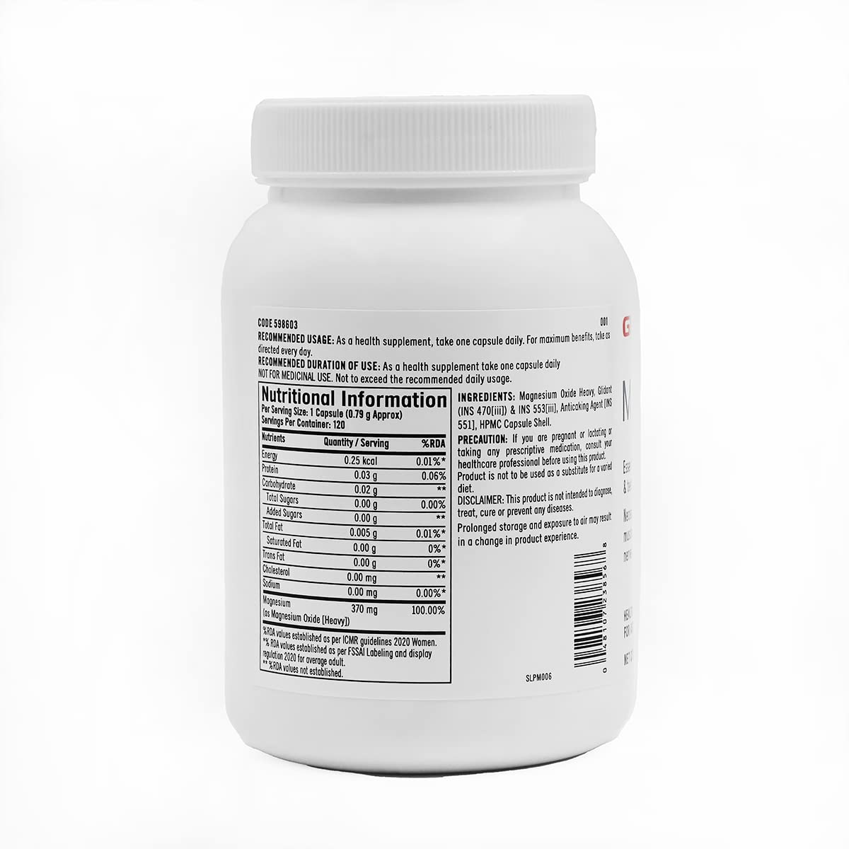 GNC Magnesium 370 mg, 120 Capsules, Pack of 1 GNC Magnesium 370 mg, 120 Capsules, Pack of 1