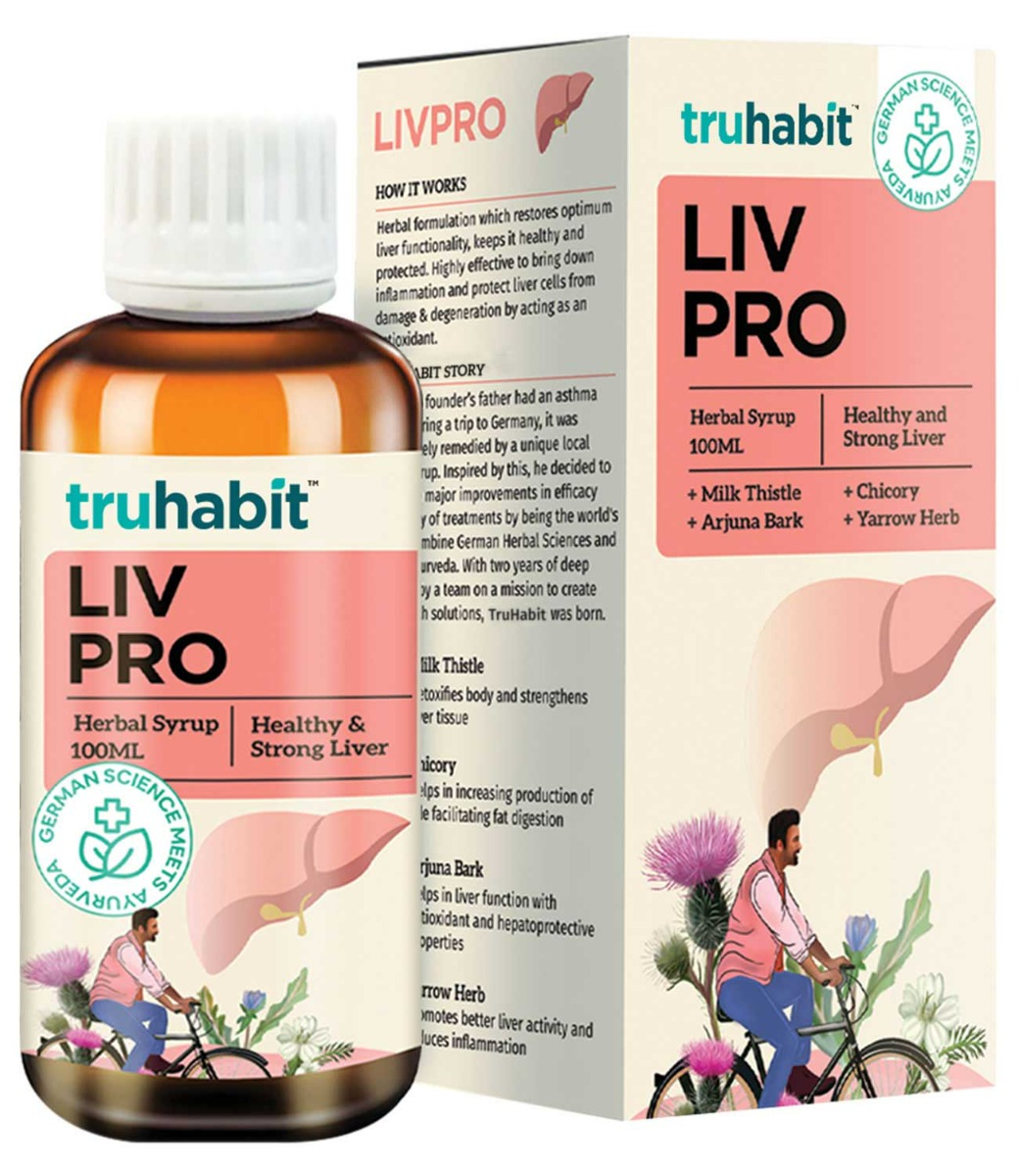 TruHabit Livpro Milk Thistle Liver Detox Herbal Syrup, 100 ml, Pack of 1 TruHabit Livpro Milk Thistle Liver Detox Herbal Syrup, 100 ml, Pack of 1
