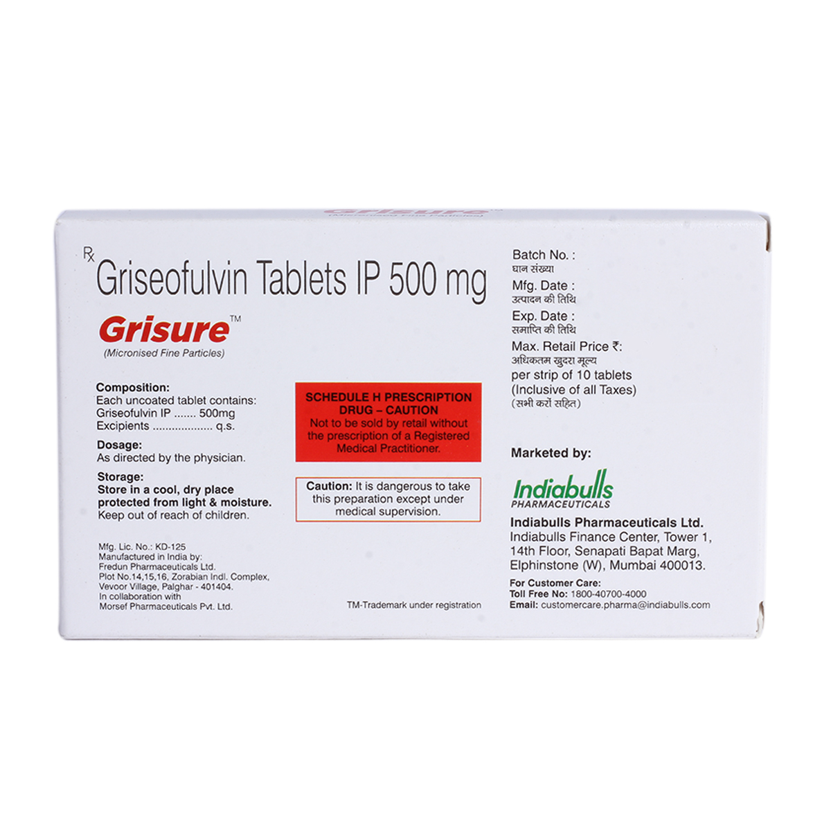 Grisure 500mg Tablet 10's, Pack of 10 TabletS Grisure 500mg Tablet 10's, Pack of 10 TabletS