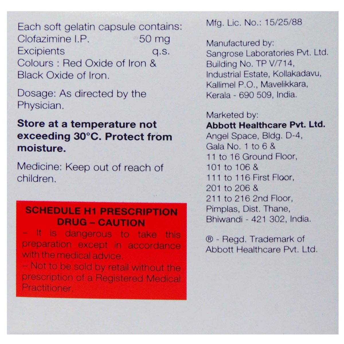 Hansepran 50 Capsule 10's, Pack of 10 CAPSULES Hansepran 50 Capsule 10's, Pack of 10 CAPSULES