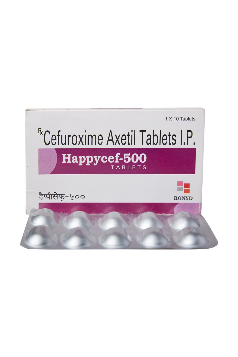 Happycef 500 Tablet 10's, Pack of 10 TABLETS Happycef 500 Tablet 10's, Pack of 10 TABLETS