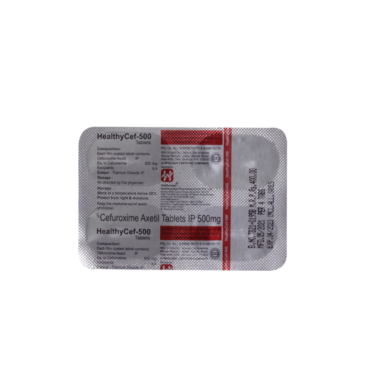 Healthycef-500 Tablet 4's, Pack of 4 TABLETS Healthycef-500 Tablet 4's, Pack of 4 TABLETS