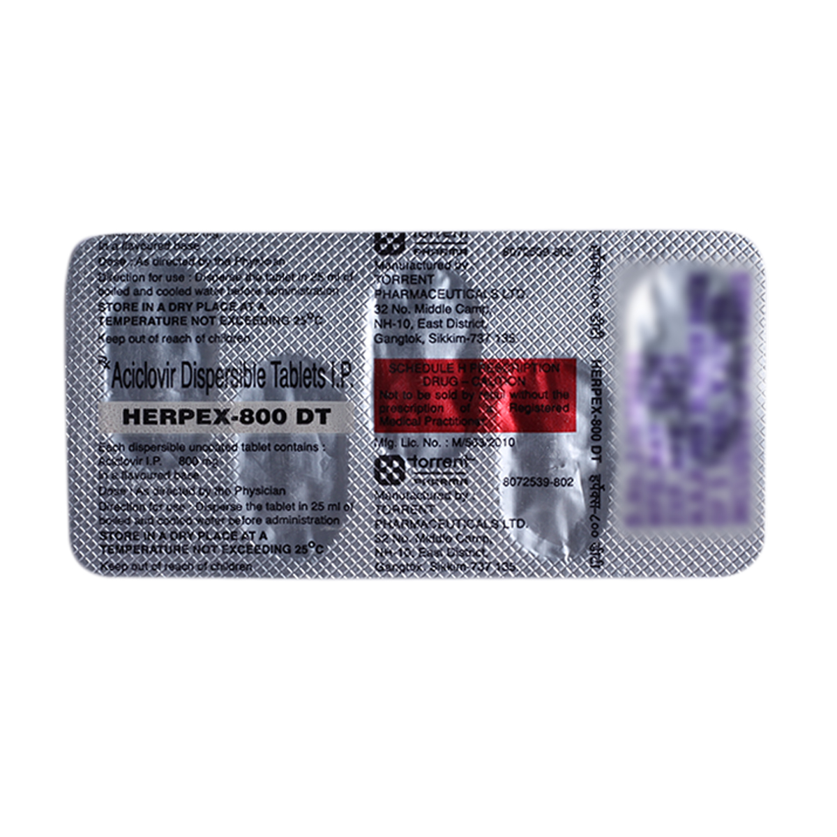 Herpex 800 DT Tablet 5's, Pack of 5 TABLETS Herpex 800 DT Tablet 5's, Pack of 5 TABLETS