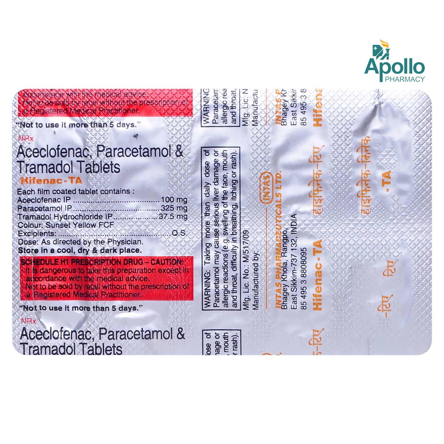 Hifenac-TA Tablet 10's, Pack of 10 TABLETS Hifenac-TA Tablet 10's, Pack of 10 TABLETS