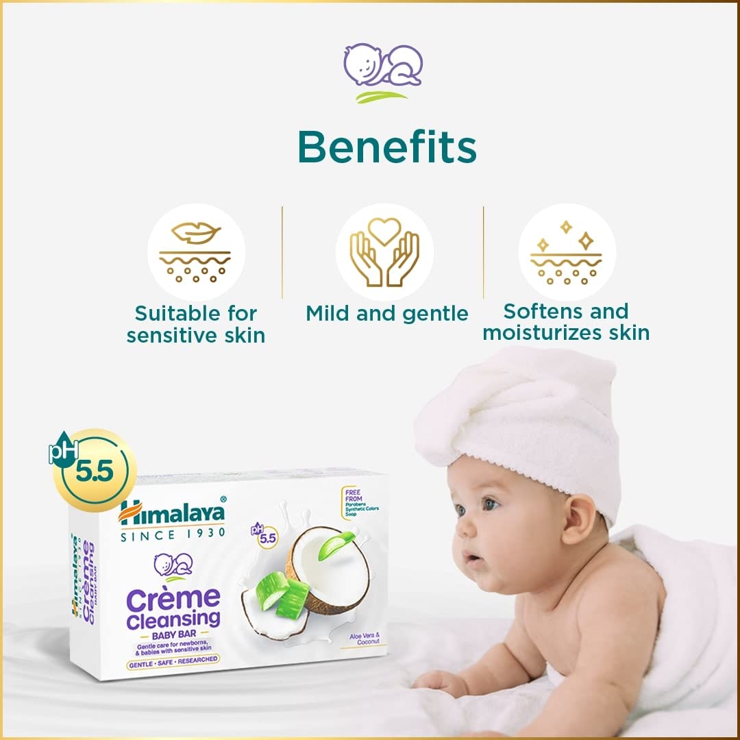 Himalaya pH 5.5 Creme Cleansing Baby Bar, 75 gm, Pack of 1 Himalaya pH 5.5 Creme Cleansing Baby Bar, 75 gm, Pack of 1