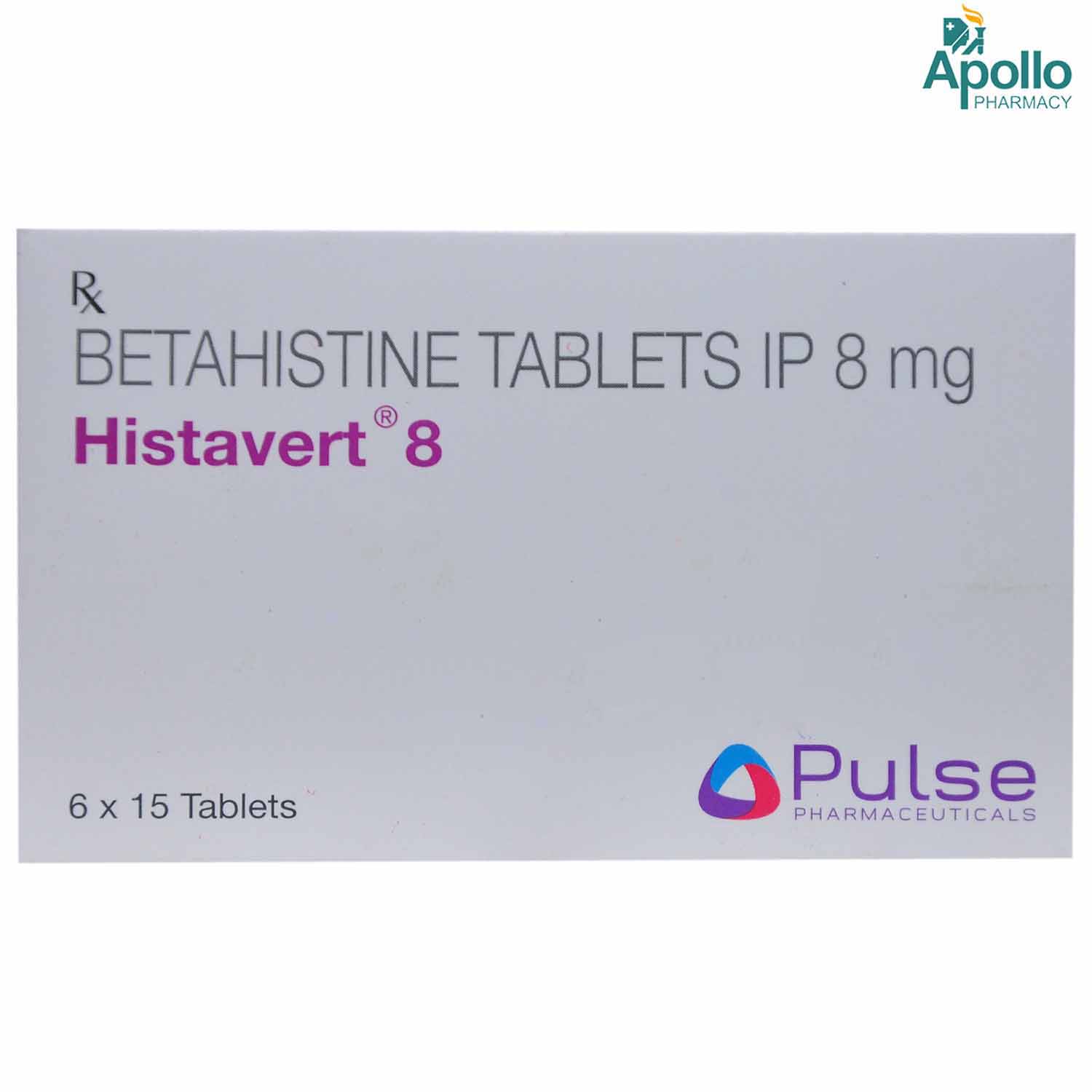 Histavert 8 mg Tablet 15's, Pack of 15 TABLETS Histavert 8 mg Tablet 15's, Pack of 15 TABLETS