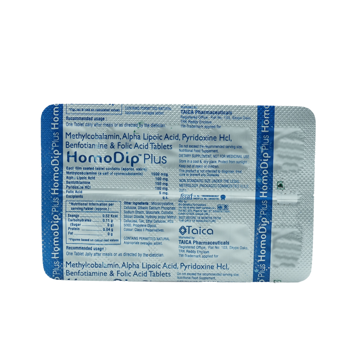 Homodip Plus Tablet 10's Homodip Plus Tablet 10's