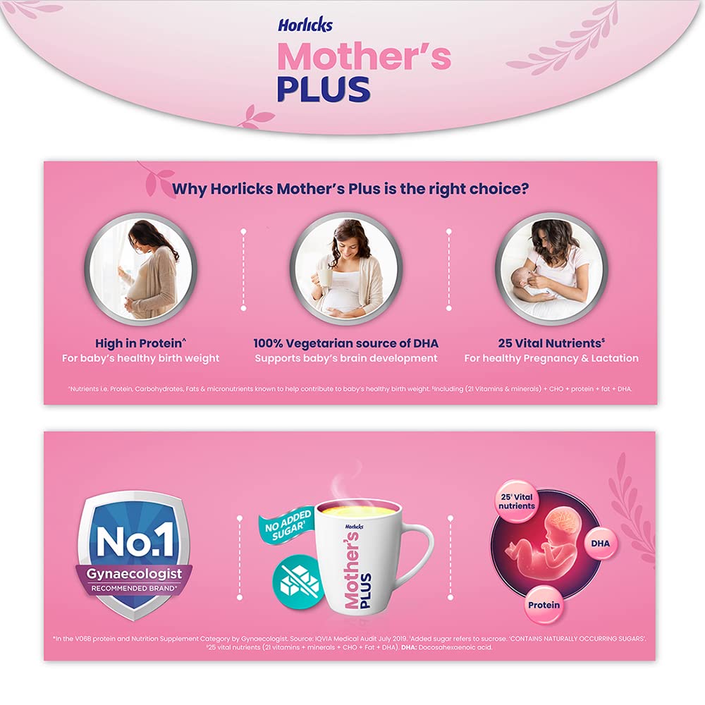 Horlicks Mother's Plus Kesar Flavour Nutrition Powder 400 gm Refill Pack | 25 Vital Nutrients | Support Healthy Birth Weight | Improves Lactation, Pack of 1 Horlicks Mother's Plus Kesar Flavour Nutrition Powder 400 gm Refill Pack | 25 Vital Nutrients | Support Healthy Birth Weight | Improves Lactation, Pack of 1