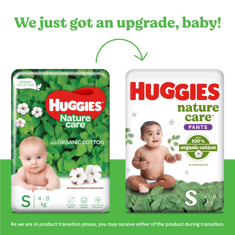 Huggies Nature Care Diaper Pants Small with 100% Organic Cotton, 164 Count (2x82), Pack of 1 Huggies Nature Care Diaper Pants Small with 100% Organic Cotton, 164 Count (2x82), Pack of 1