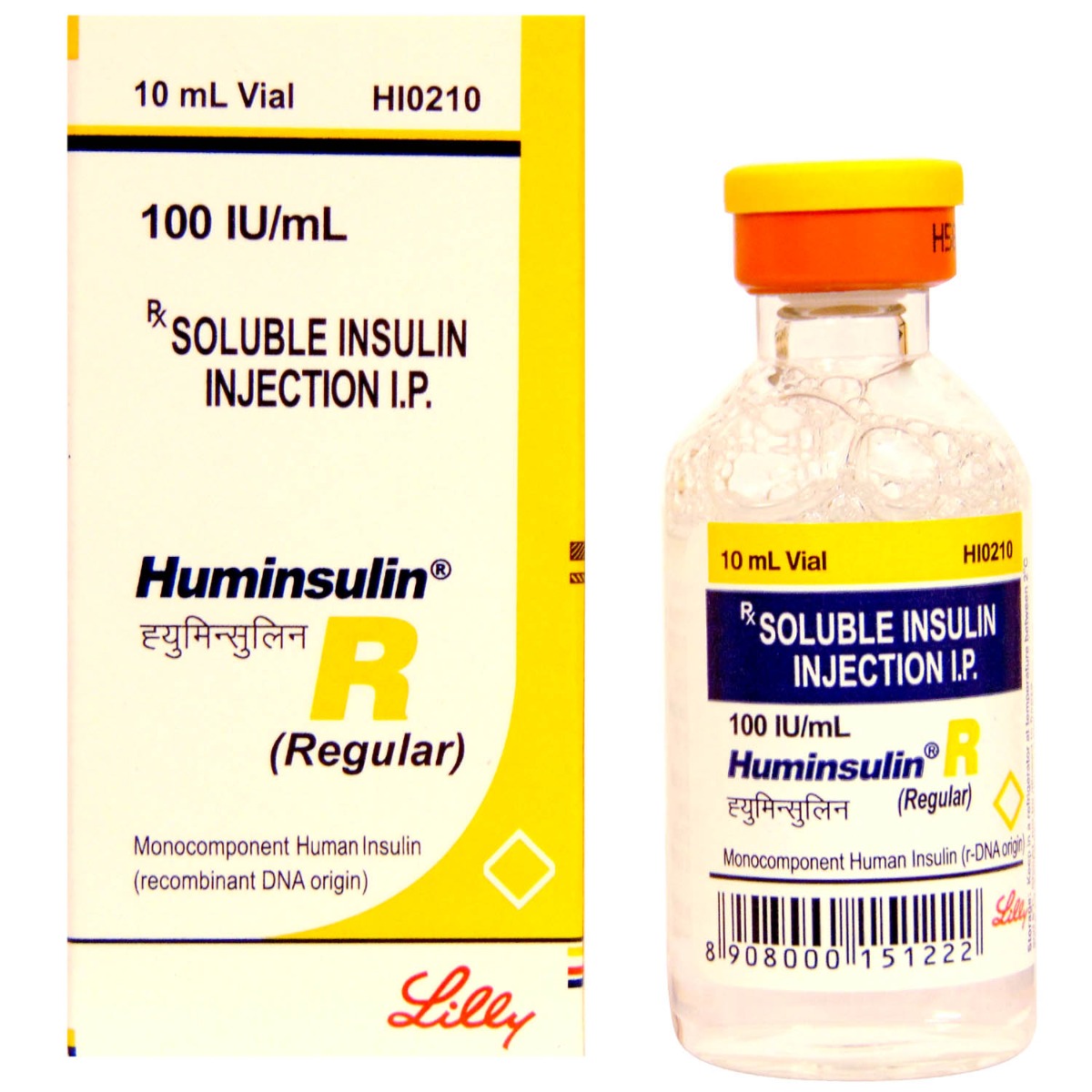 Huminsulin R 100IU/ml Solution for Injection 10 ml, Pack of 1 Injection Huminsulin R 100IU/ml Solution for Injection 10 ml, Pack of 1 Injection