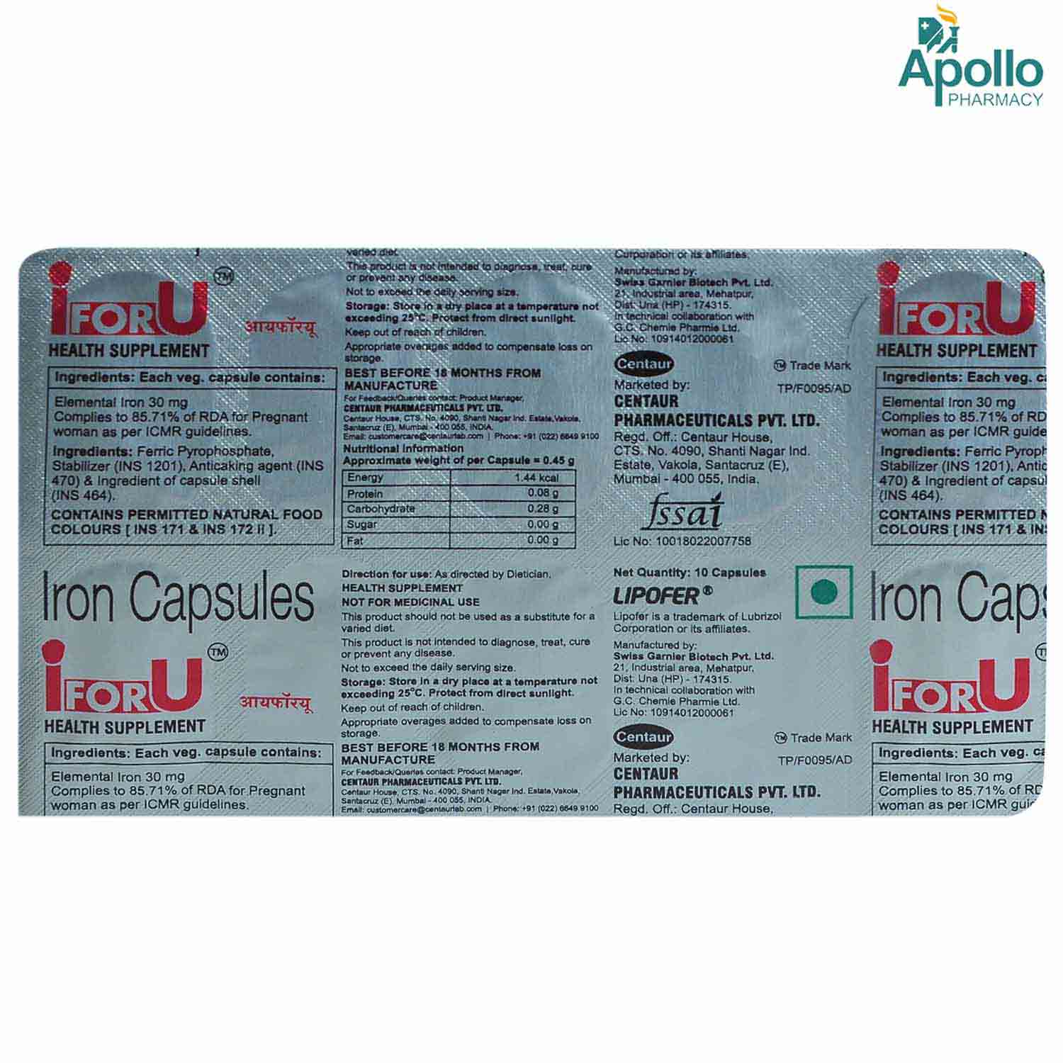 iForU Capsule 10's, Pack of 10 CAPSULES iForU Capsule 10's, Pack of 10 CAPSULES