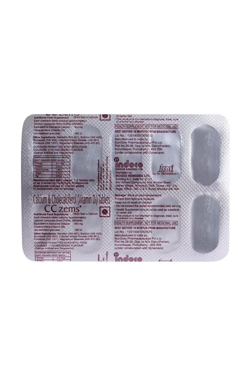 CC Zems Tablet 10's, Pack of 10 CC Zems Tablet 10's, Pack of 10