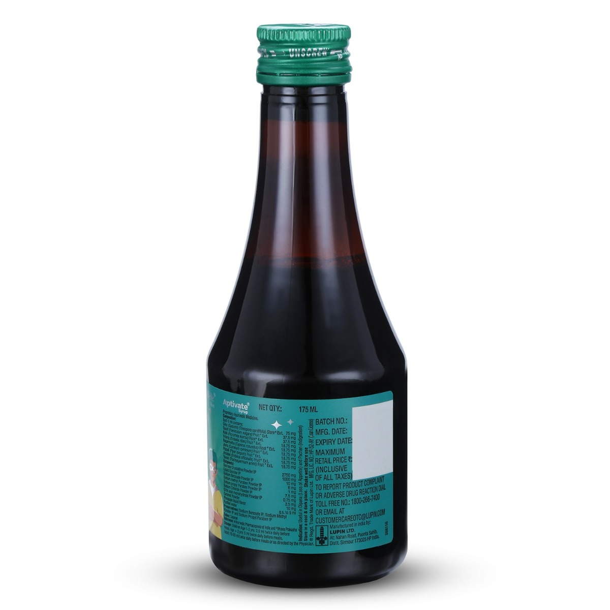 Aptivate Pineapple Syrup 175 ml, Pack of 1 Aptivate Pineapple Syrup 175 ml, Pack of 1