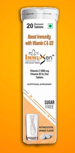 Immuxen SF Orange Flavour Effervescent Tablet 20's, Pack of 1 Immuxen SF Orange Flavour Effervescent Tablet 20's, Pack of 1