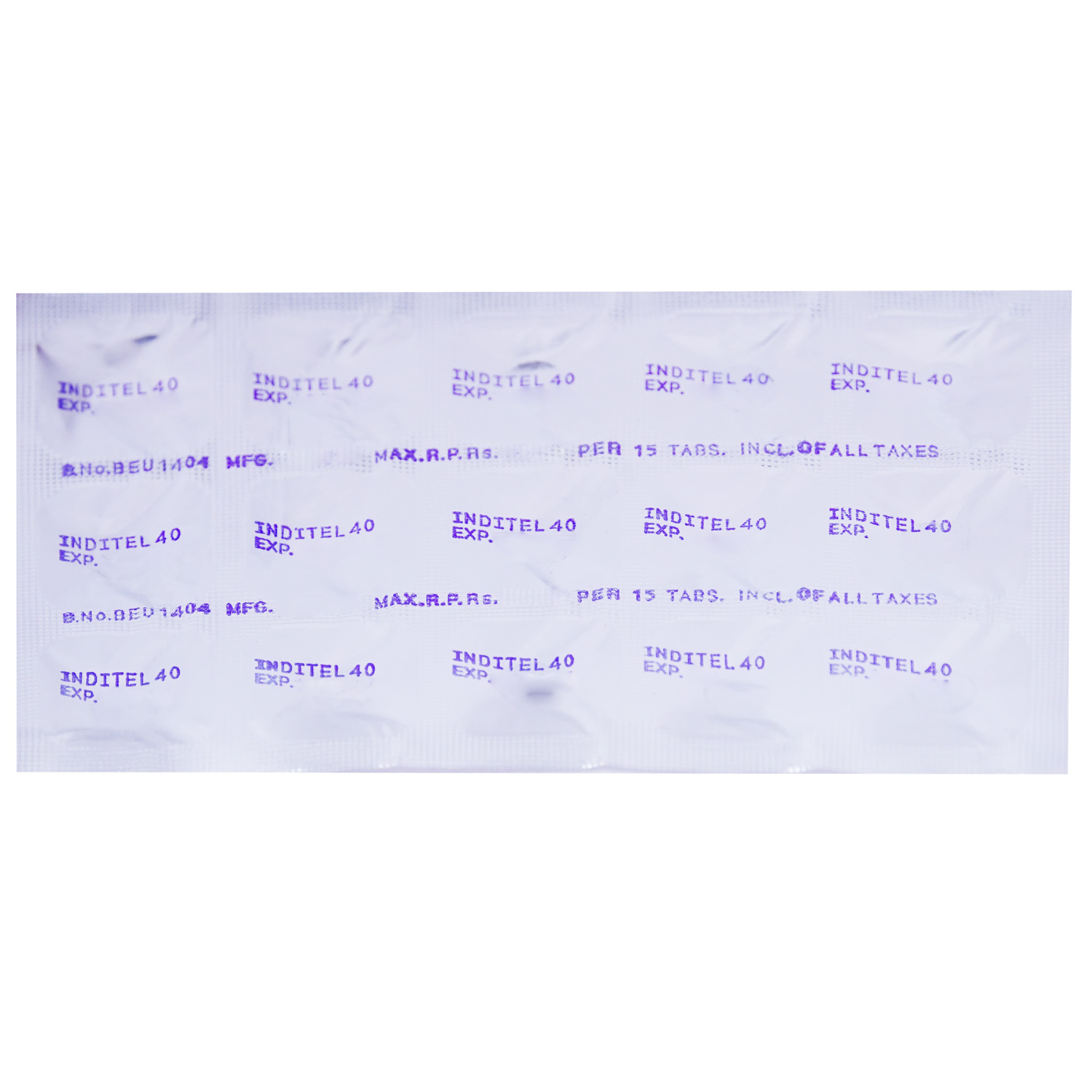 Inditel 40 Tablet 15's, Pack of 15 TABLETS Inditel 40 Tablet 15's, Pack of 15 TABLETS