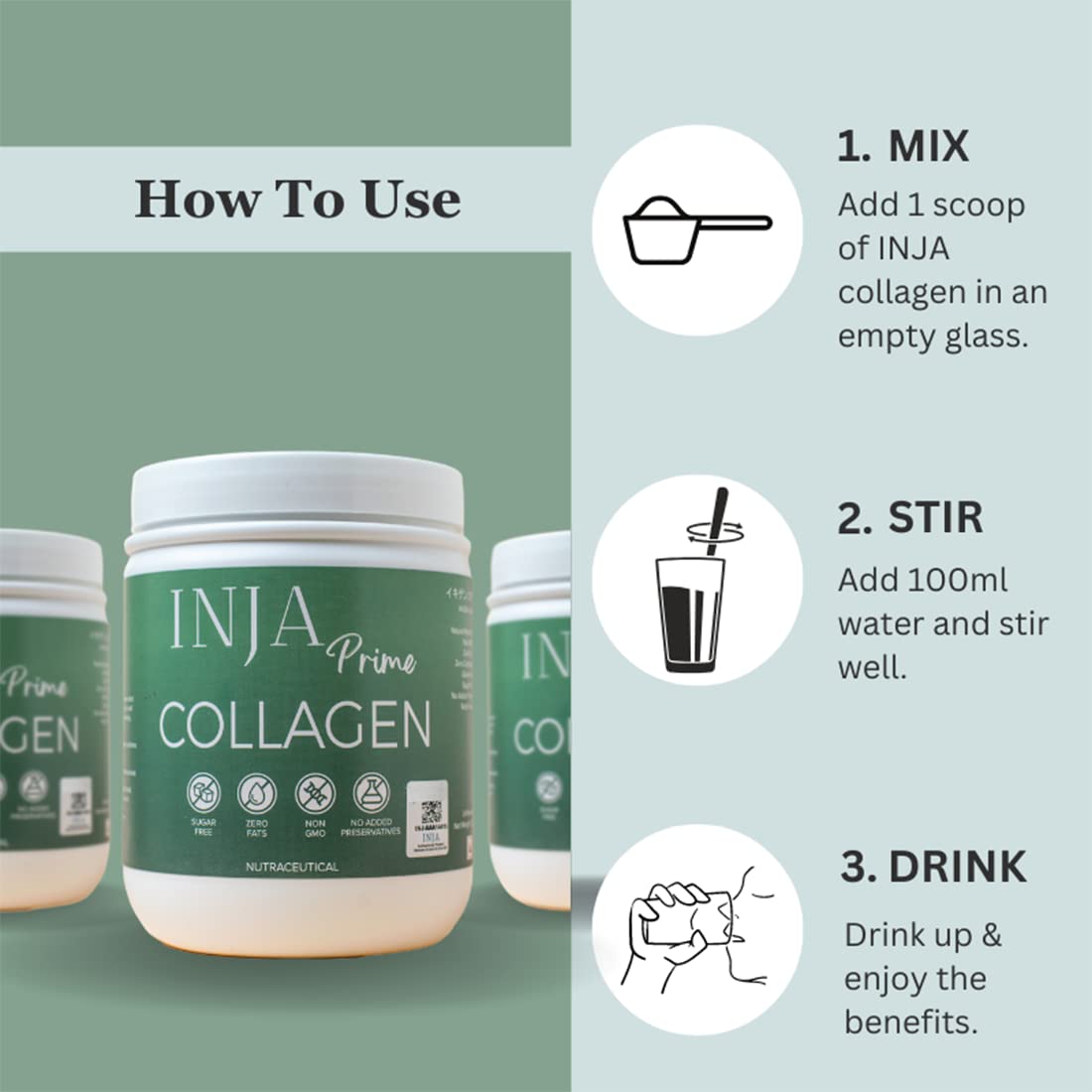 INJA Prime Collagen unflavoured Powder, 125 gm, Pack of 1 INJA Prime Collagen unflavoured Powder, 125 gm, Pack of 1