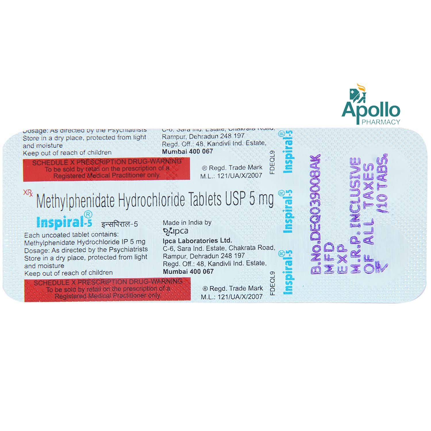 Inspiral 5 Tablet 10's, Pack of 10 TABLETS Inspiral 5 Tablet 10's, Pack of 10 TABLETS