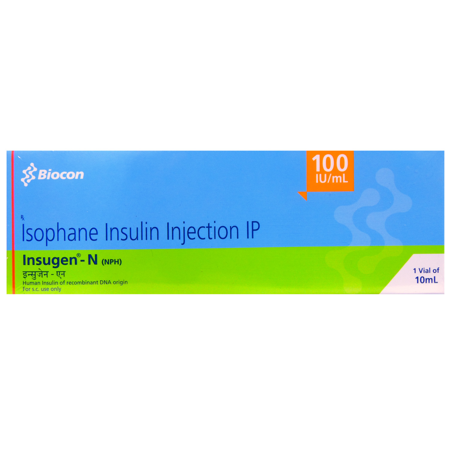 Buy Insugen-N (NPH) 100IU/ml Injection 10 ml Online