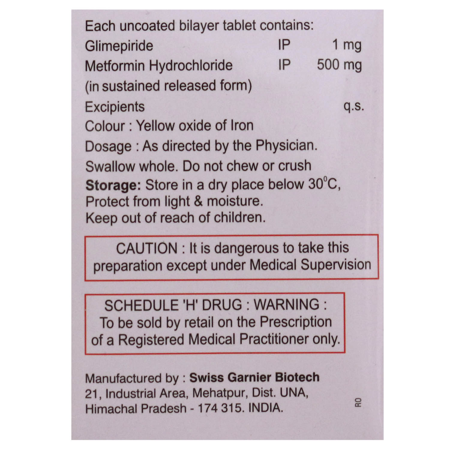 Insuform 1 Tablet 10's, Pack of 10 TABLETS Insuform 1 Tablet 10's, Pack of 10 TABLETS