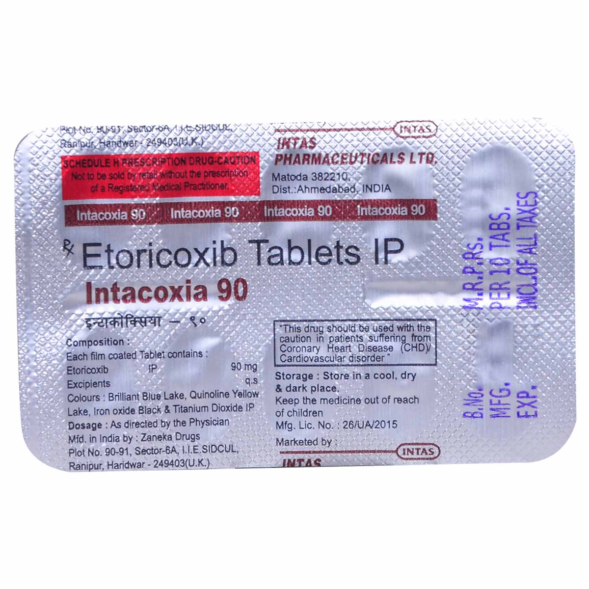 Intacoxia 90 Tablet 10's, Pack of 10 TABLETS Intacoxia 90 Tablet 10's, Pack of 10 TABLETS