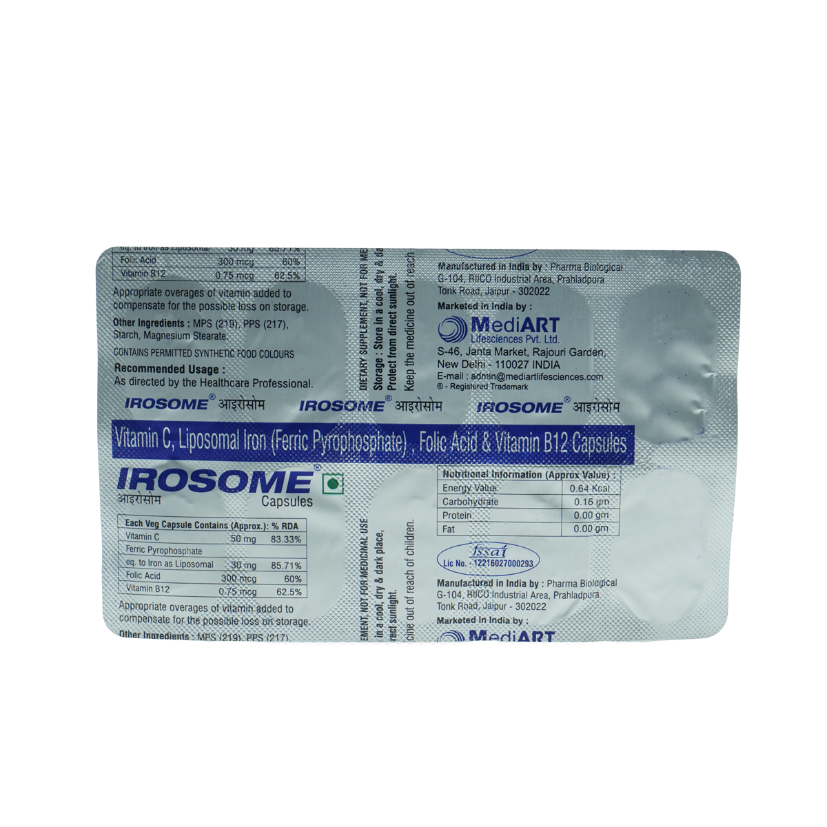 Irosome Capsule 10's, Pack of 10 CapsuleS Irosome Capsule 10's, Pack of 10 CapsuleS