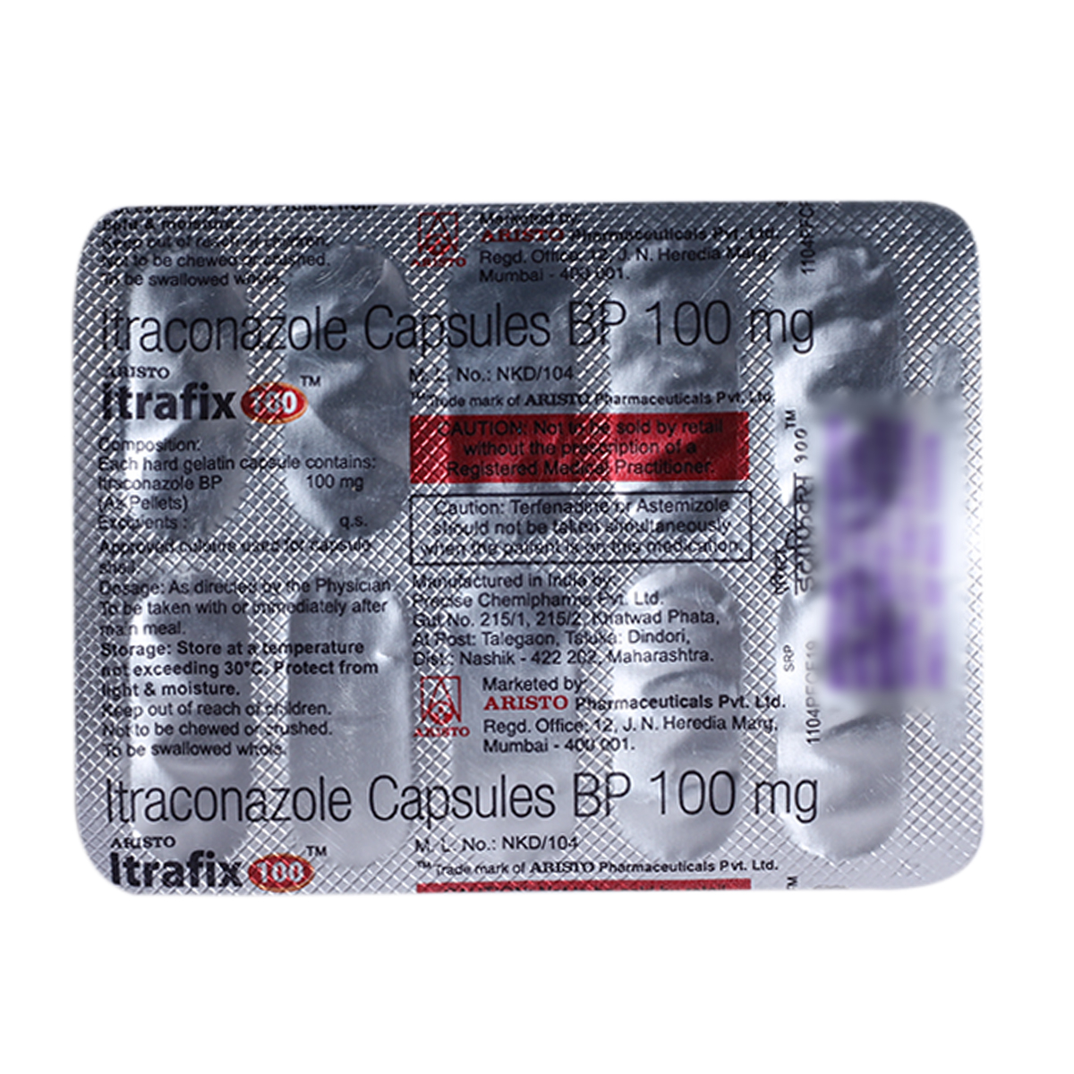 Itrafix-100 Capsule 8's, Pack of 8 CapsuleS Itrafix-100 Capsule 8's, Pack of 8 CapsuleS