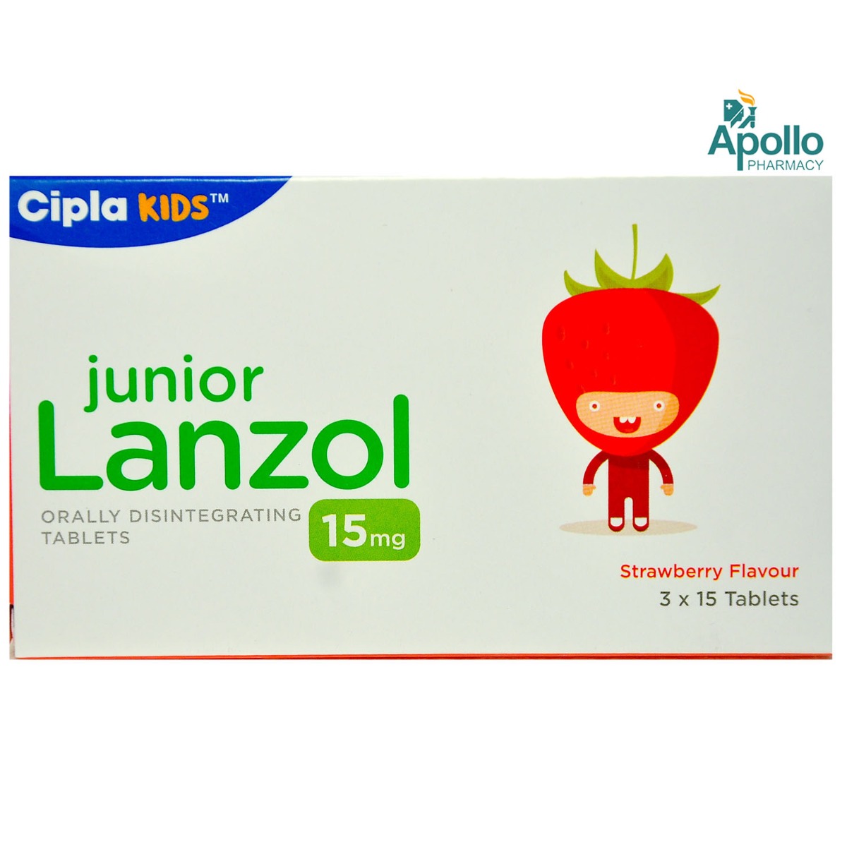 Junior Lanzol 15 mg Tablet 15's, Pack of 15 TABLETS Junior Lanzol 15 mg Tablet 15's, Pack of 15 TABLETS