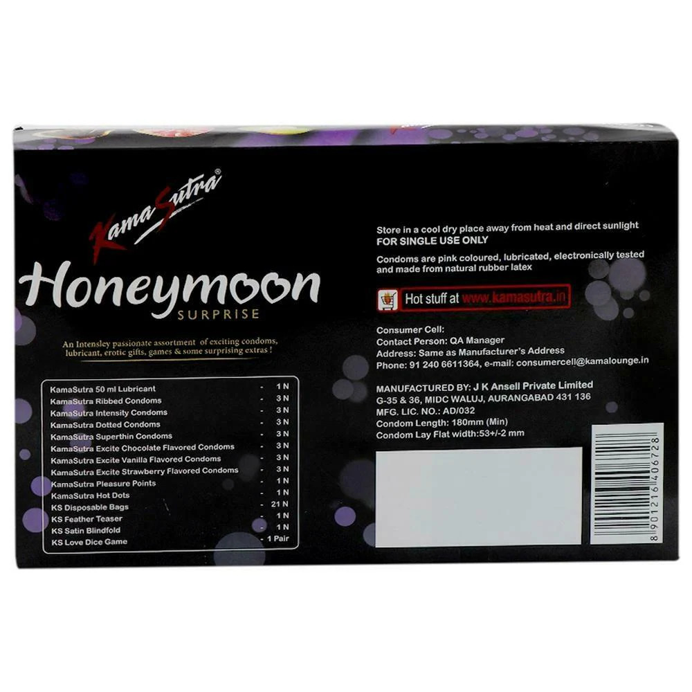 Kamasutra Honeymoon Surprise Gift Pack, 1 Count, Pack of 1 Kamasutra Honeymoon Surprise Gift Pack, 1 Count, Pack of 1