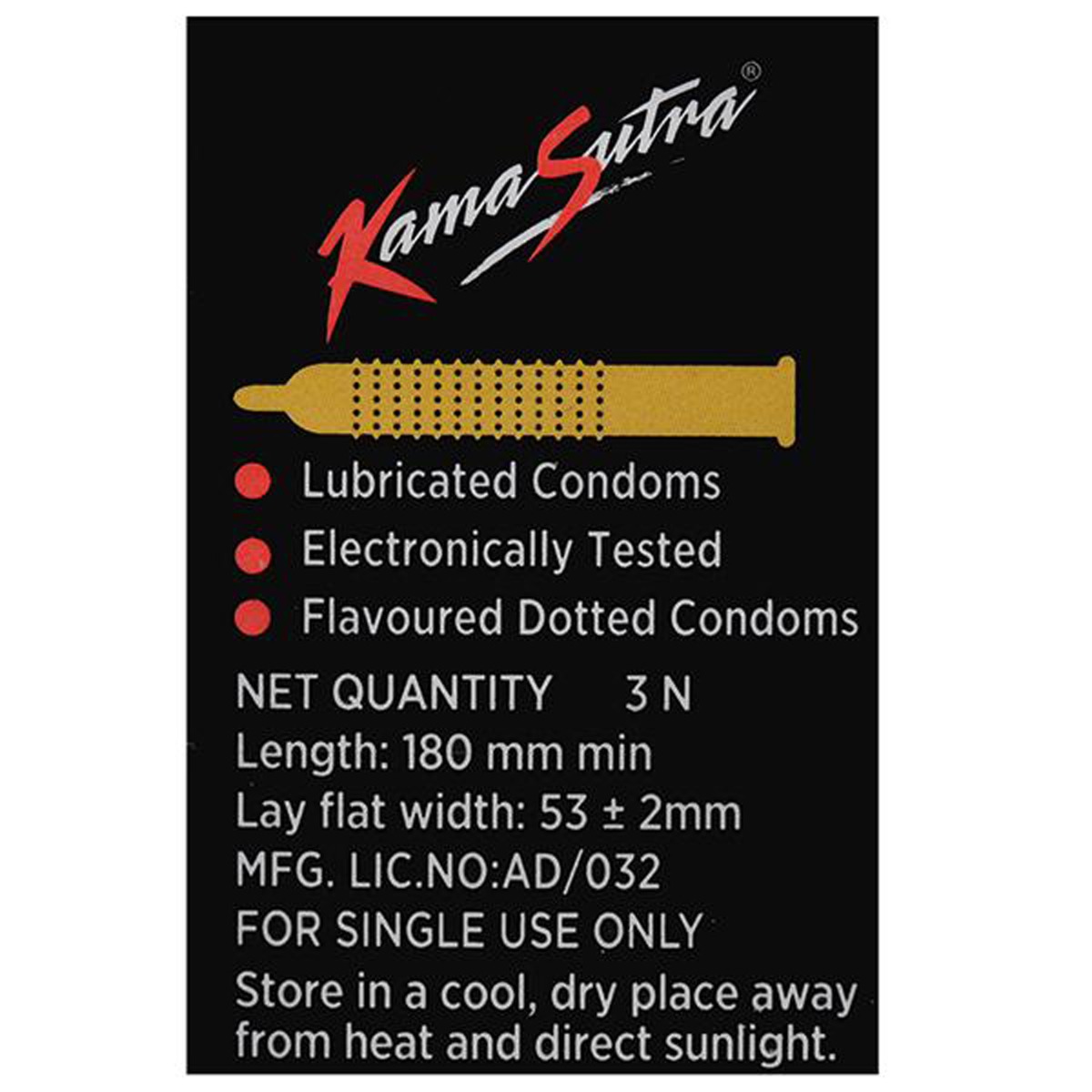 Kamasutra Mango Flavoured Condoms, 3 Count, Pack of 1 Kamasutra Mango Flavoured Condoms, 3 Count, Pack of 1