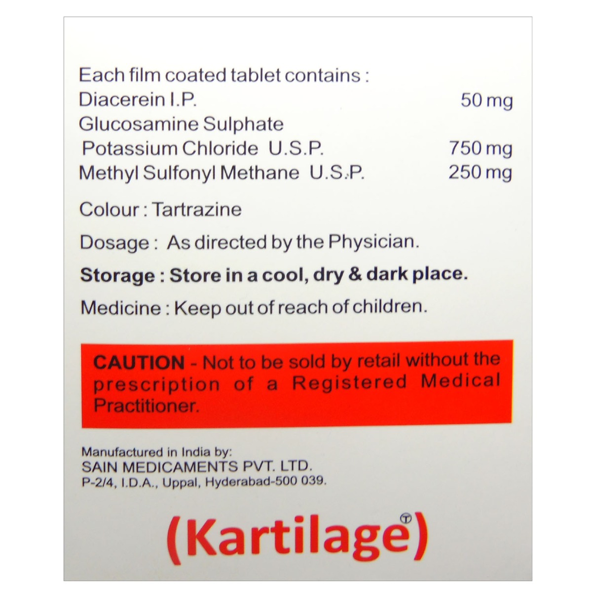 Kartilage Tablet 10's, Pack of 10 TabletS Kartilage Tablet 10's, Pack of 10 TabletS